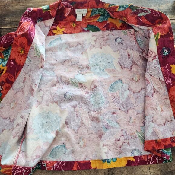 Coldwater Creek Women's Size M Bright Floral Open Front Blazer Jacket - Picture 4 of 8